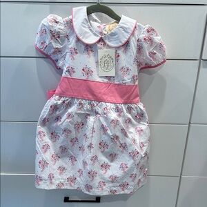 TBBC Floral Pink and White Dress with Peter Pan Collar NWT